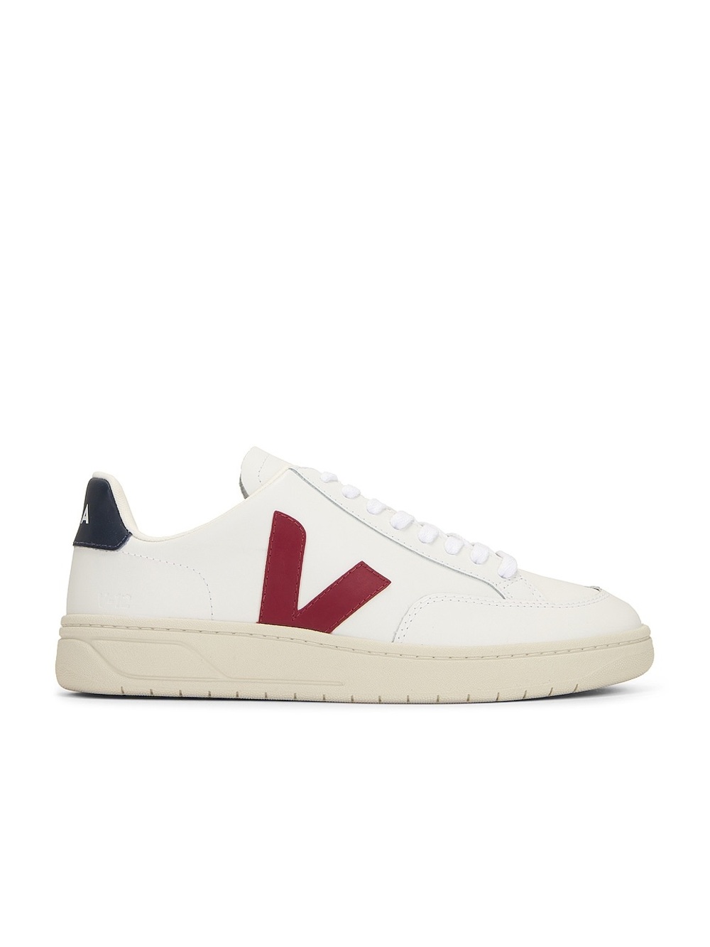 Veja V-12 Sneaker in Extra White & Marsala Nautico - Picture 2 of 10